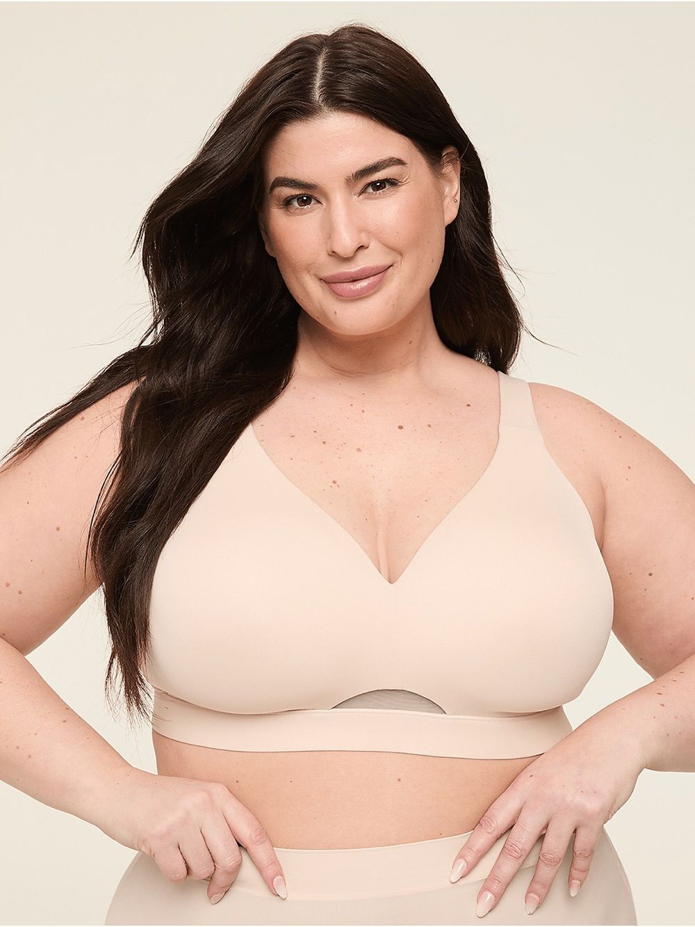 Cacique Lightly Lined No Wire Bra Size 44DD Nude Beige